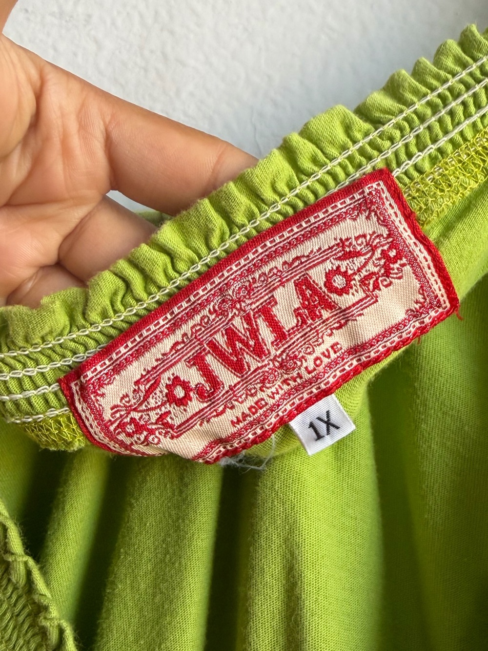 Johnny Was JWLA Embroidered Green Tiered Dress - Picture 4 of 4